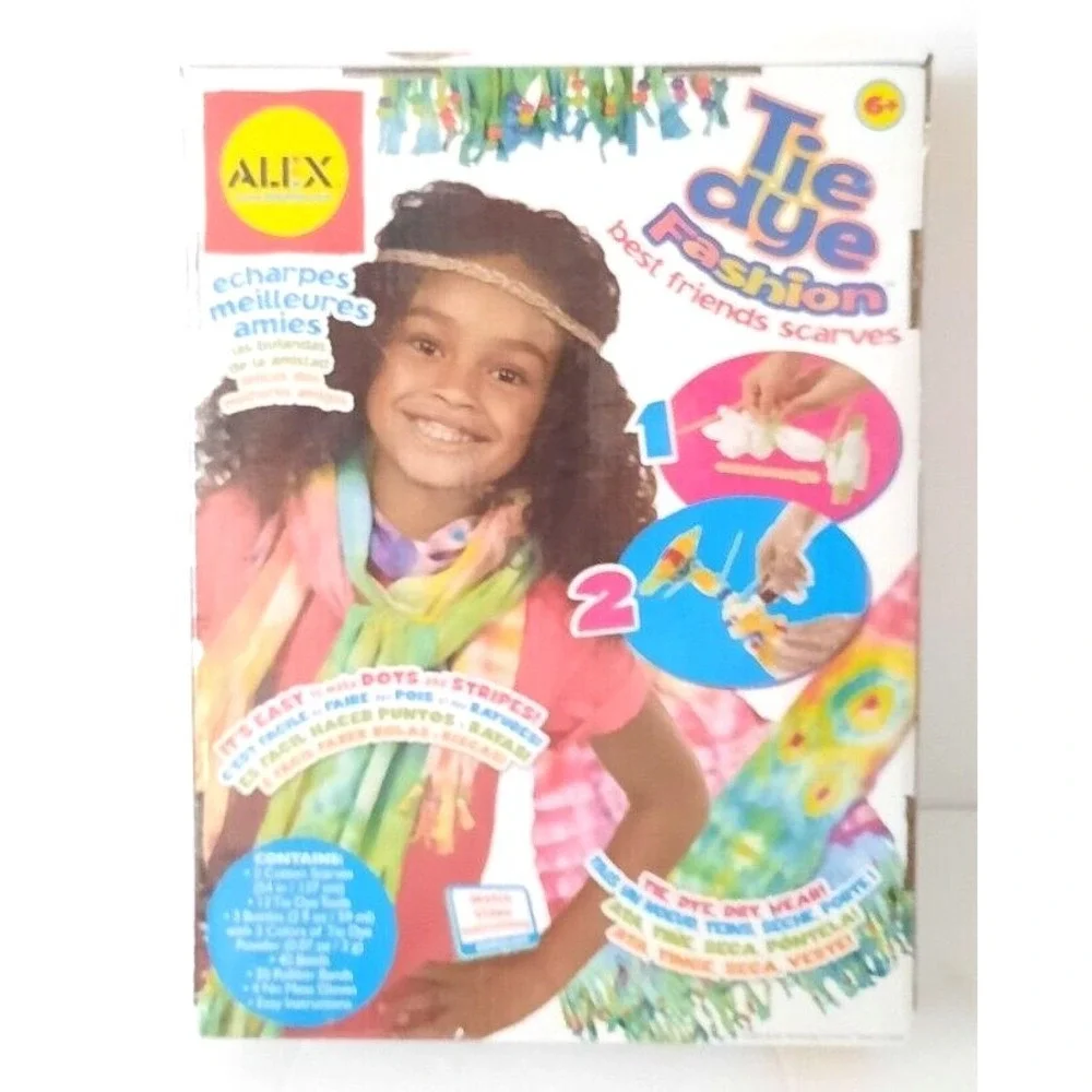 Alex Toys Tie Dye Fashion Best Friends Scarves Kit DIY Craft Set 2 Scarves NEW